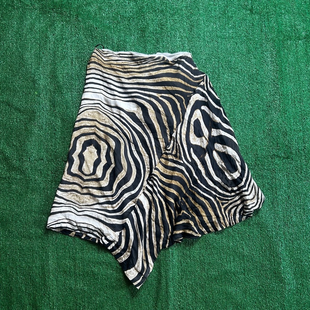 Roberto Cavalli Zebra Print Silk Blouse Size 46